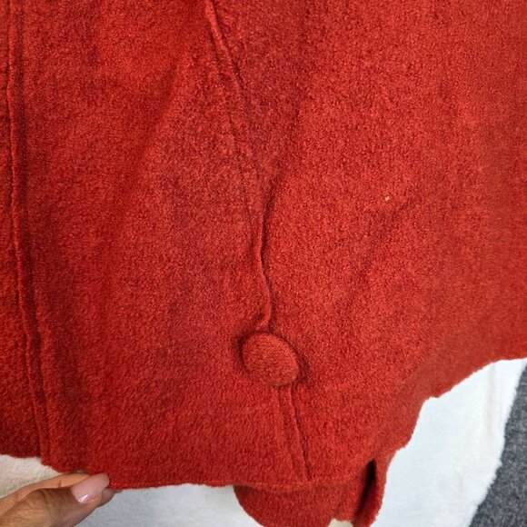 Two Star Dog Large Copper Wool Jacket Long Sleeve Raw Hem New with Tags - Picture 7 of 11